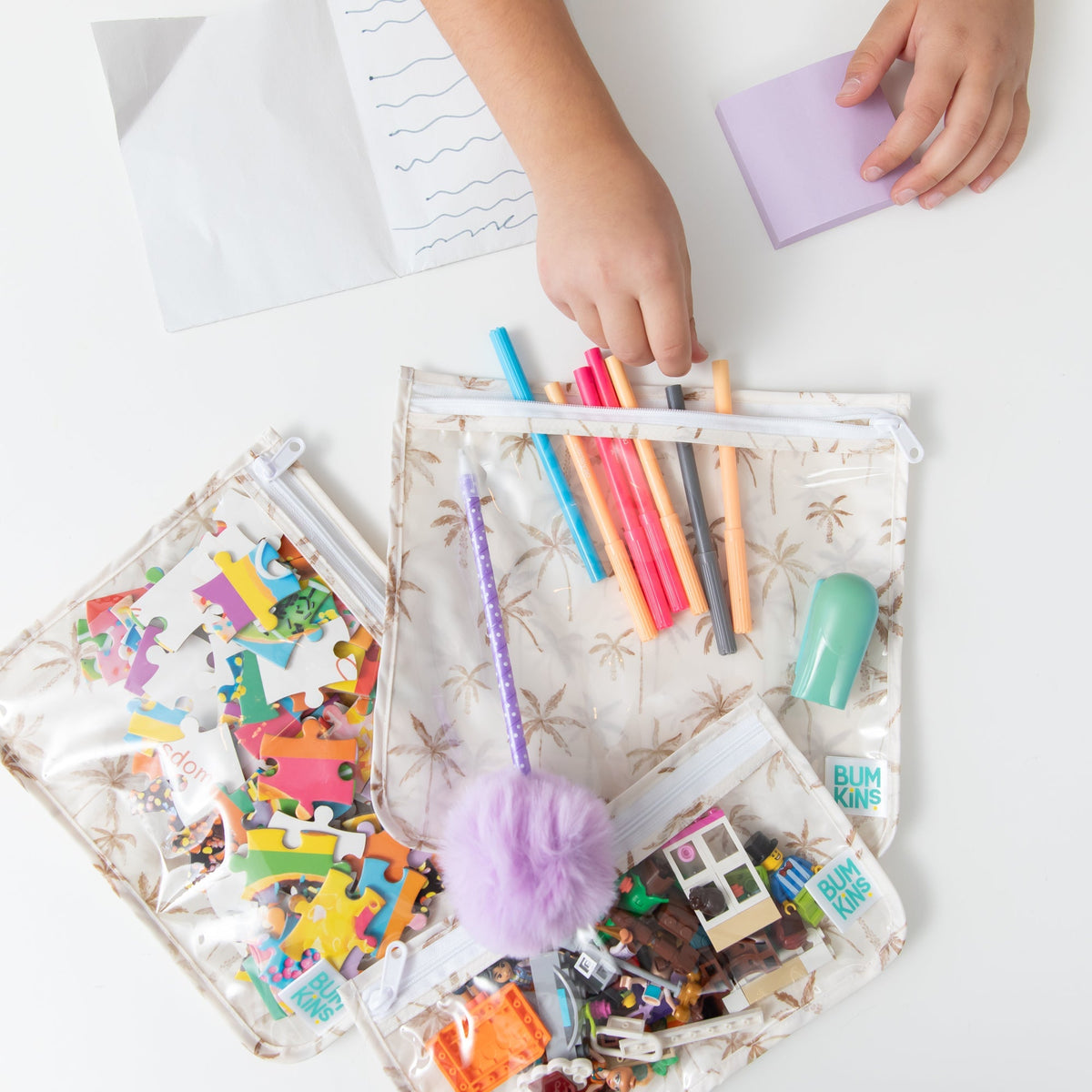 Bumkins Popular | Clear Travel Bag 3 Pack: Palm Daze