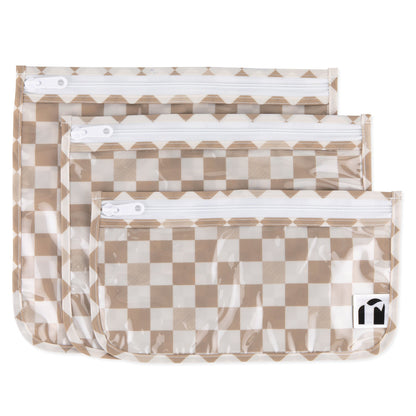 Bumkins Deals | Clear Travel Bag 3 Pack: Sand Check