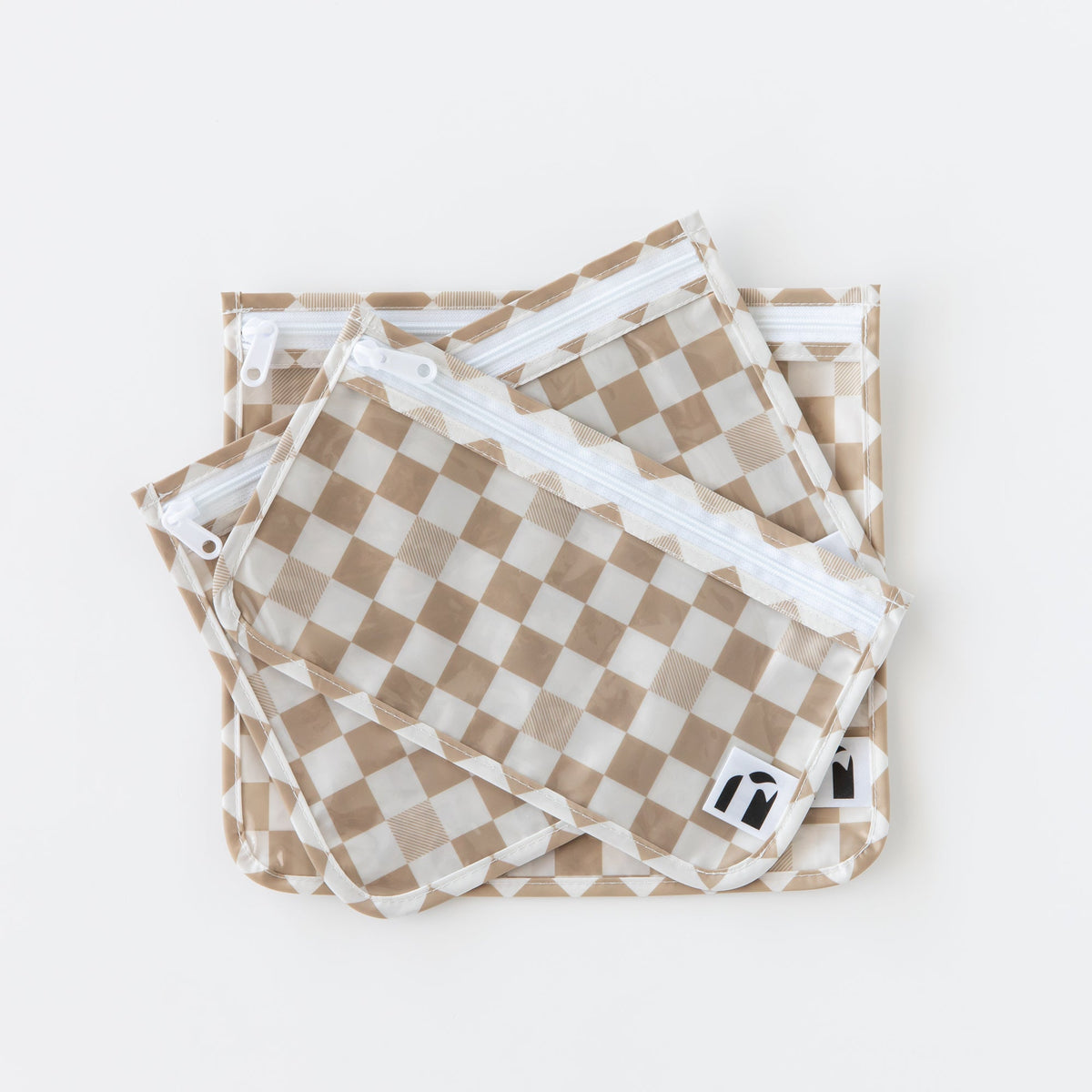 Bumkins Deals | Clear Travel Bag 3 Pack: Sand Check