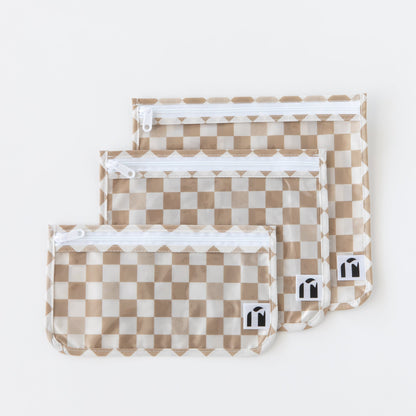 Bumkins Deals | Clear Travel Bag 3 Pack: Sand Check