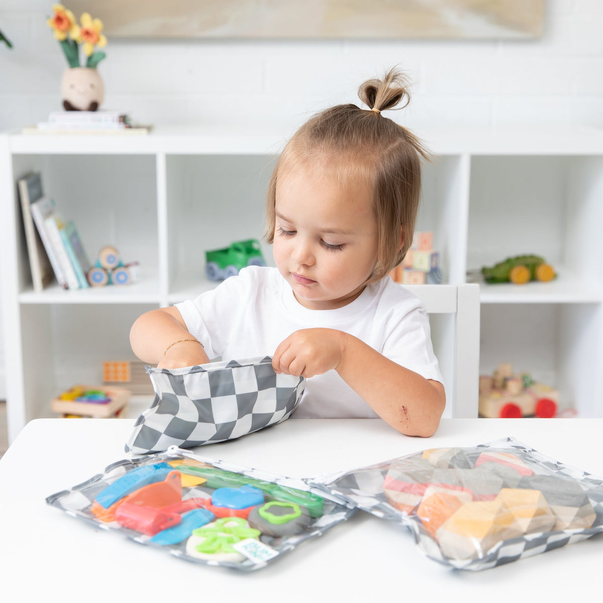Bumkins Quality | Clear Travel Bag 3 Pack: Charcoal Check