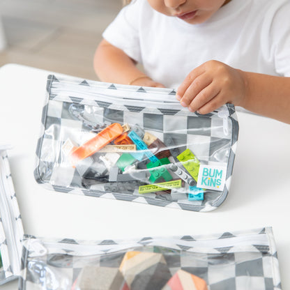 Bumkins Quality | Clear Travel Bag 3 Pack: Charcoal Check