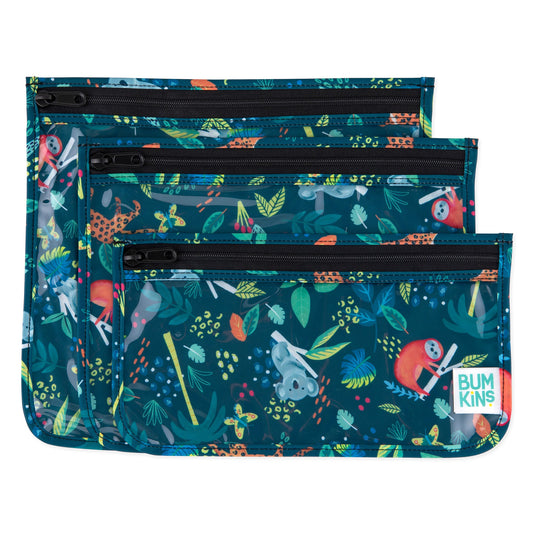 Bumkins New | TSA Compliant Clear Travel Bags in Fun Jungle Print