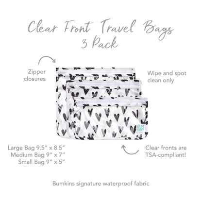 Bumkins Discount | Reusable TSA Compliant Quart Bags, Clear-Sided Travel Organizers – Hearts Baby