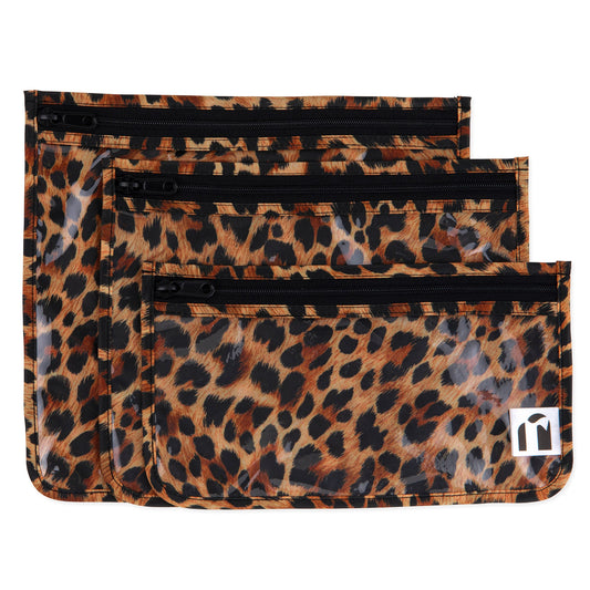 Bumkins Featured | Clear Travel Bag 3 Pack: Leopard