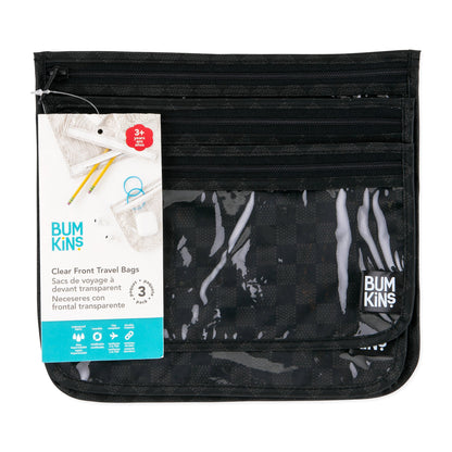 Bumkins Value | Clear Travel Bag 3 Pack: Rich Black