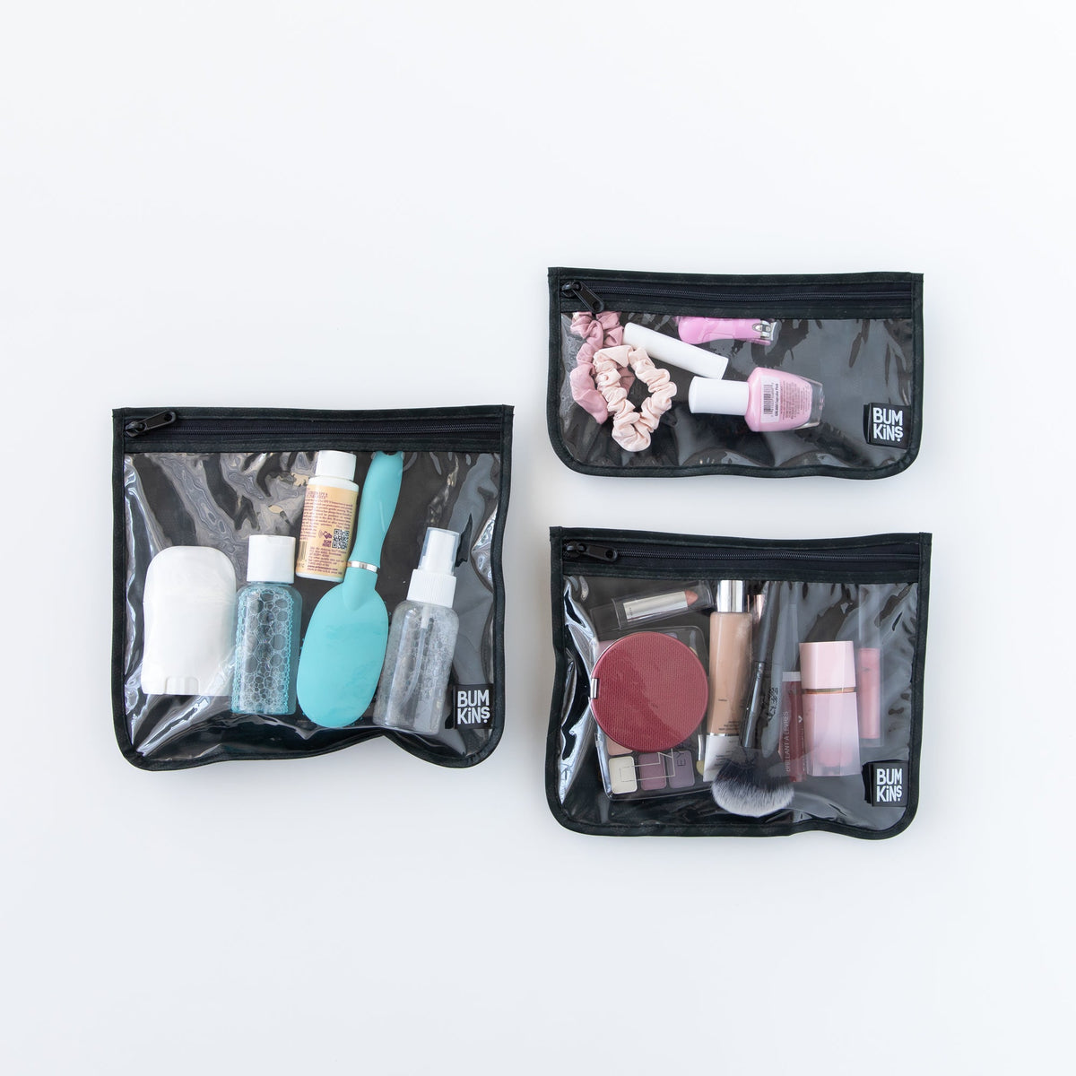 Bumkins Value | Clear Travel Bag 3 Pack: Rich Black