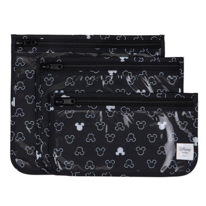 Bumkins Trusted | Mickey Mouse Reusable TSA Compliant Quart Bags, Clear-Sided Travel Organizers Baby