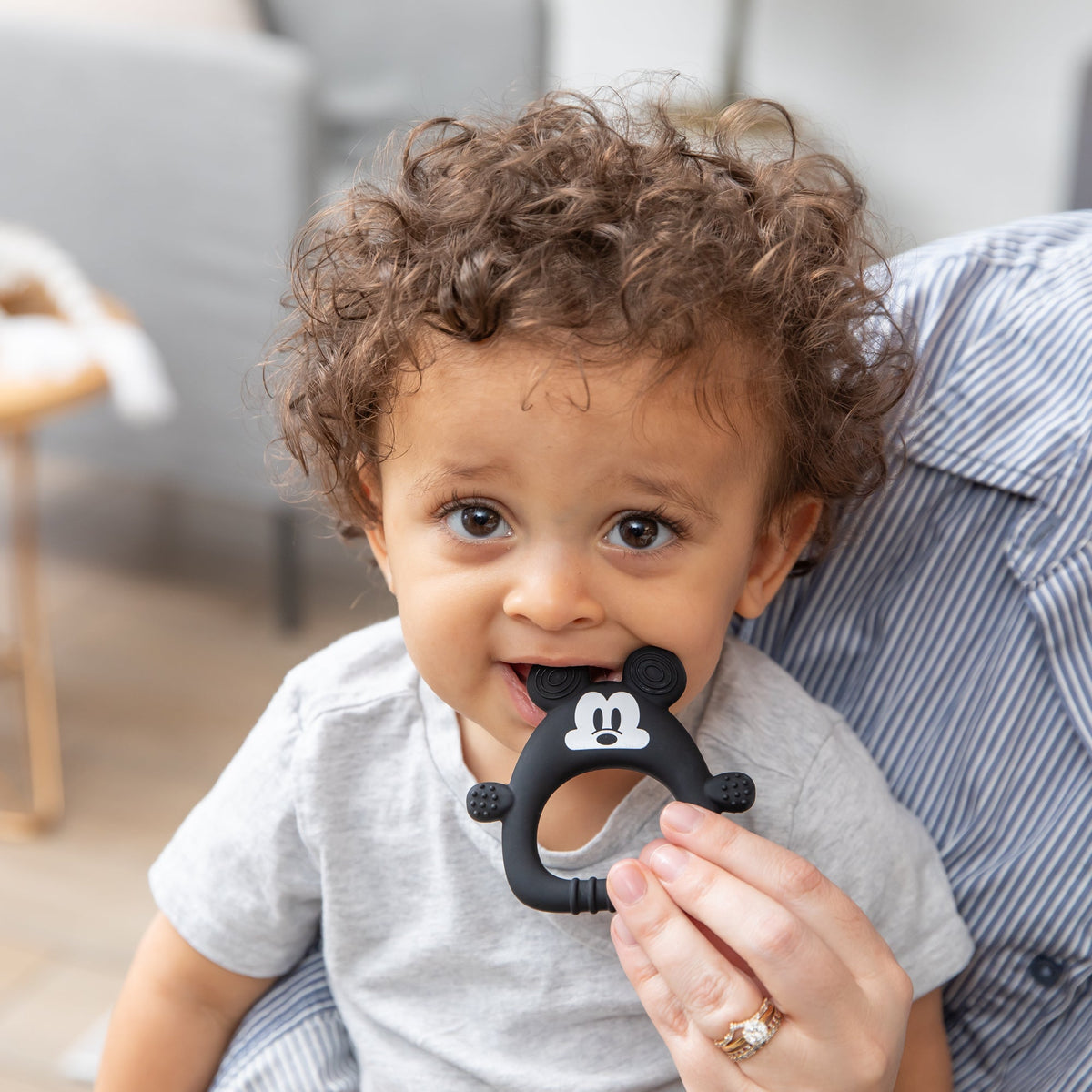 Bumkins Trusted | Silicone Sensory Teether for Babies, Disney Mickey Mouse