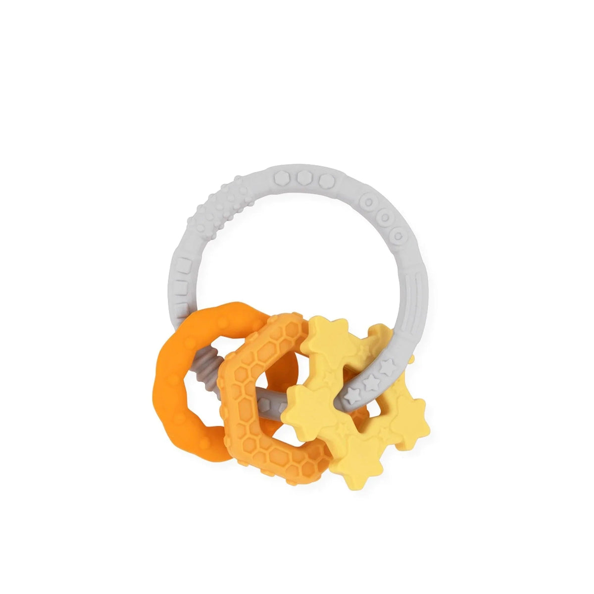 Bumkins Special Offer | Silicone Baby Teether Ring & Orange Charms for 3 mos up Baby