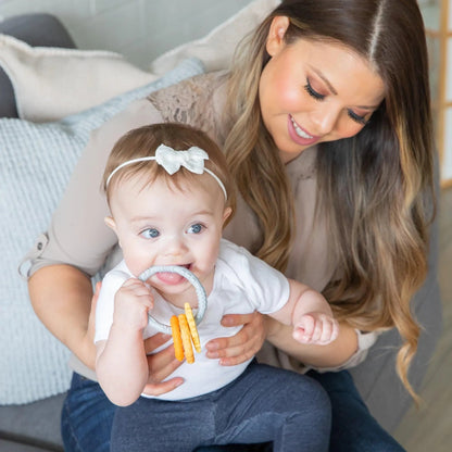 Bumkins Special Offer | Silicone Baby Teether Ring & Orange Charms for 3 mos up Baby