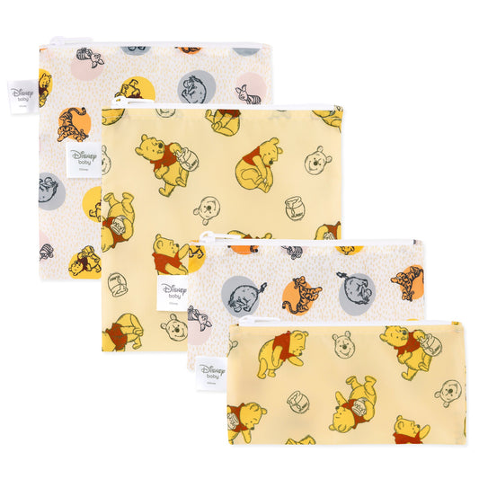 Bumkins Exclusive | Disney Food Safe Reusable Snack and Sandwich Bags, Winnie the Pooh