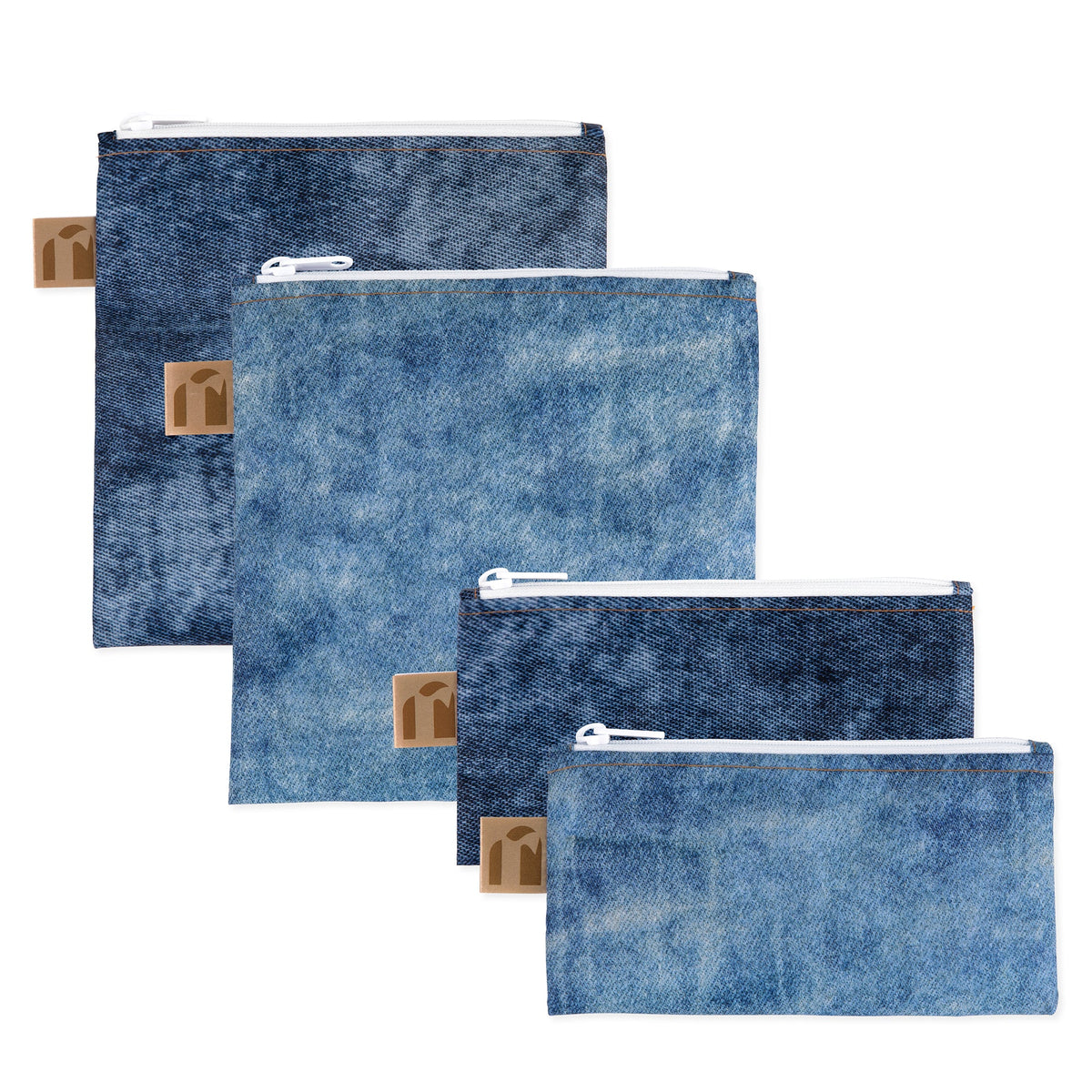 Bumkins Smart Buy | Reusable Snack Bag 4 Pack: Denim On Denim