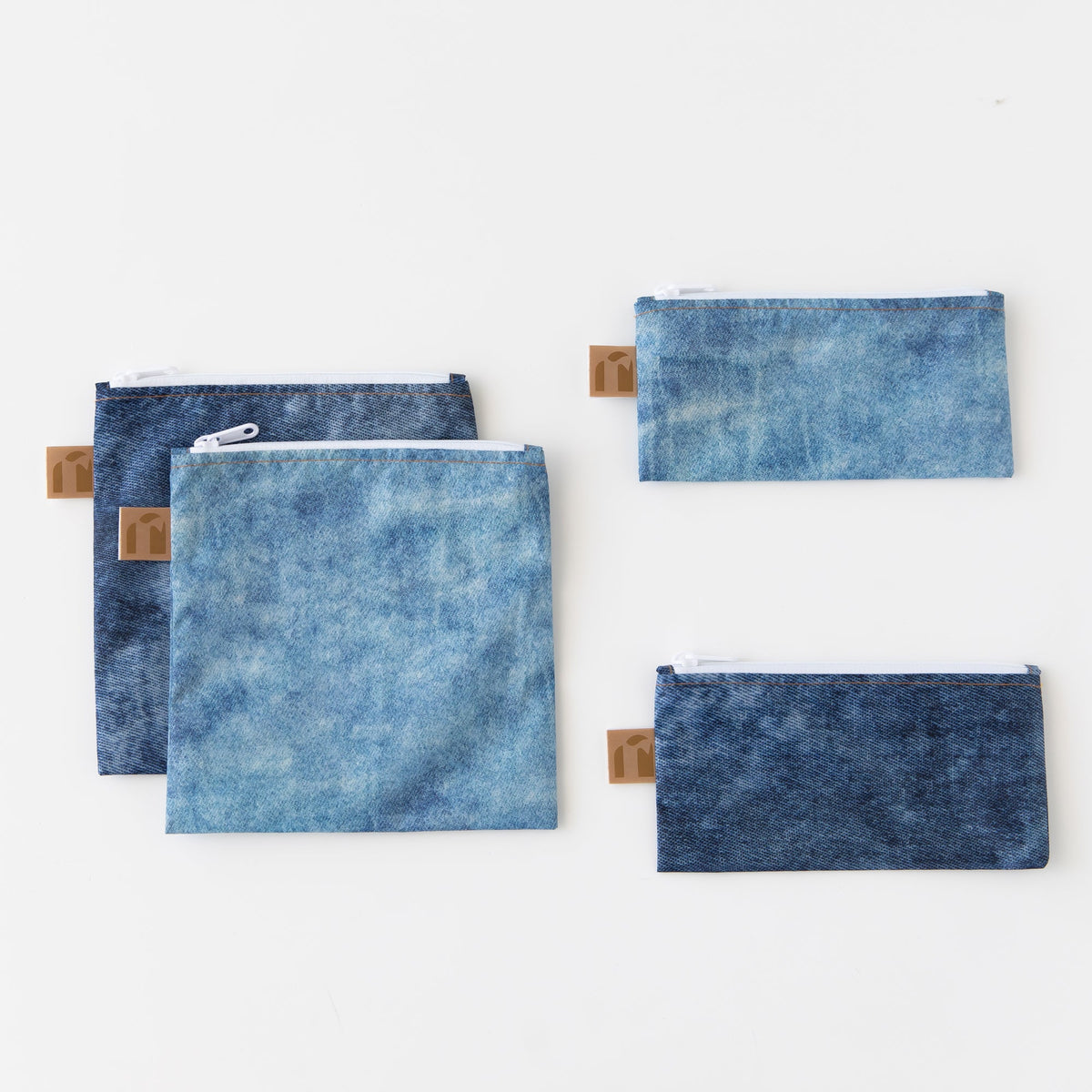 Bumkins Smart Buy | Reusable Snack Bag 4 Pack: Denim On Denim