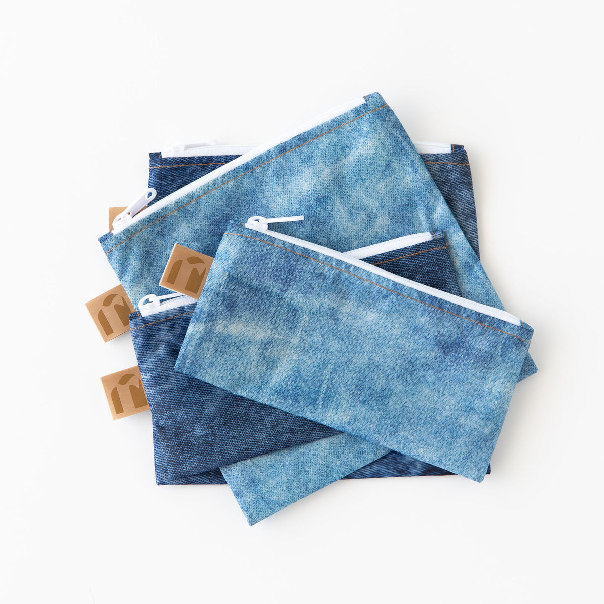 Bumkins Smart Buy | Reusable Snack Bag 4 Pack: Denim On Denim