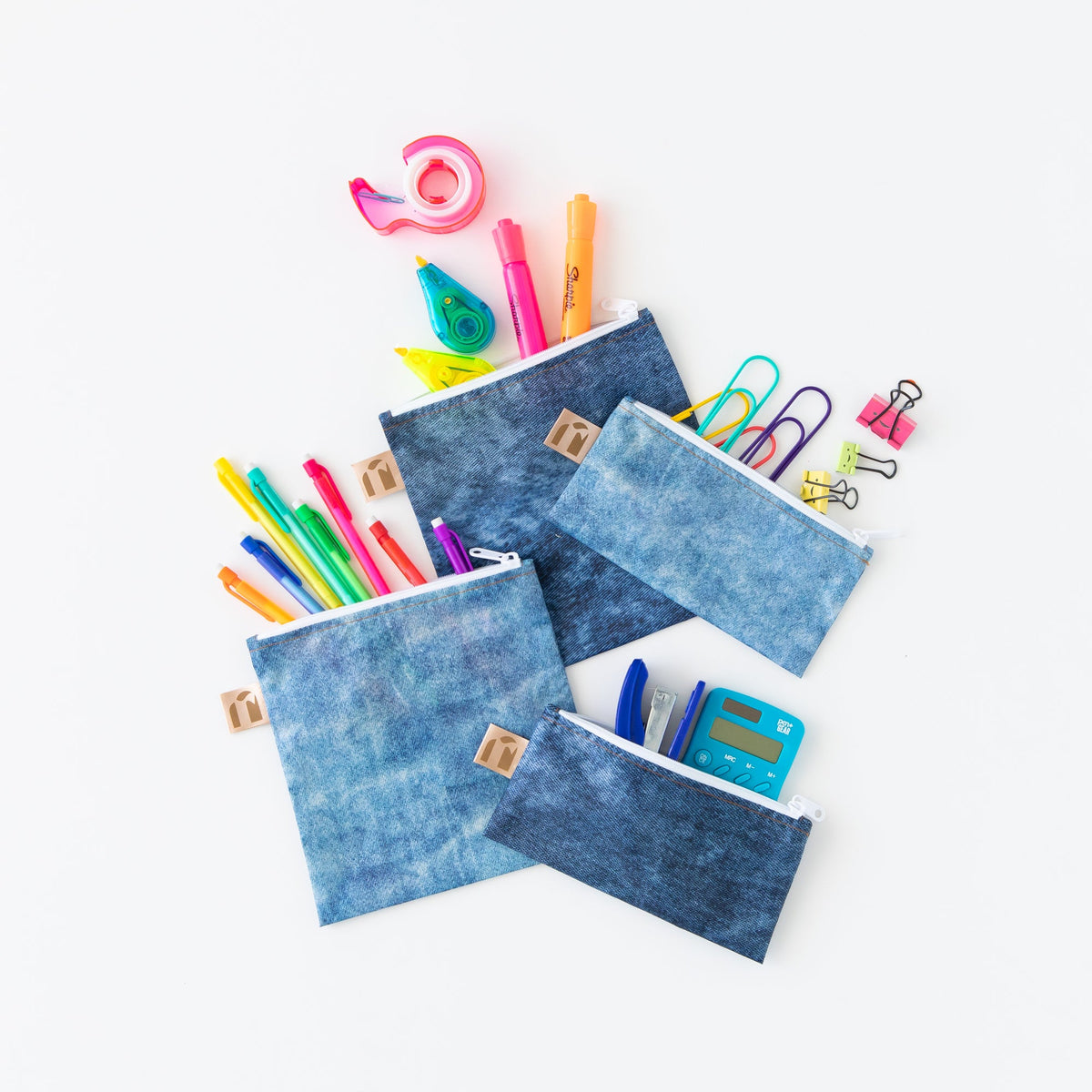 Bumkins Smart Buy | Reusable Snack Bag 4 Pack: Denim On Denim