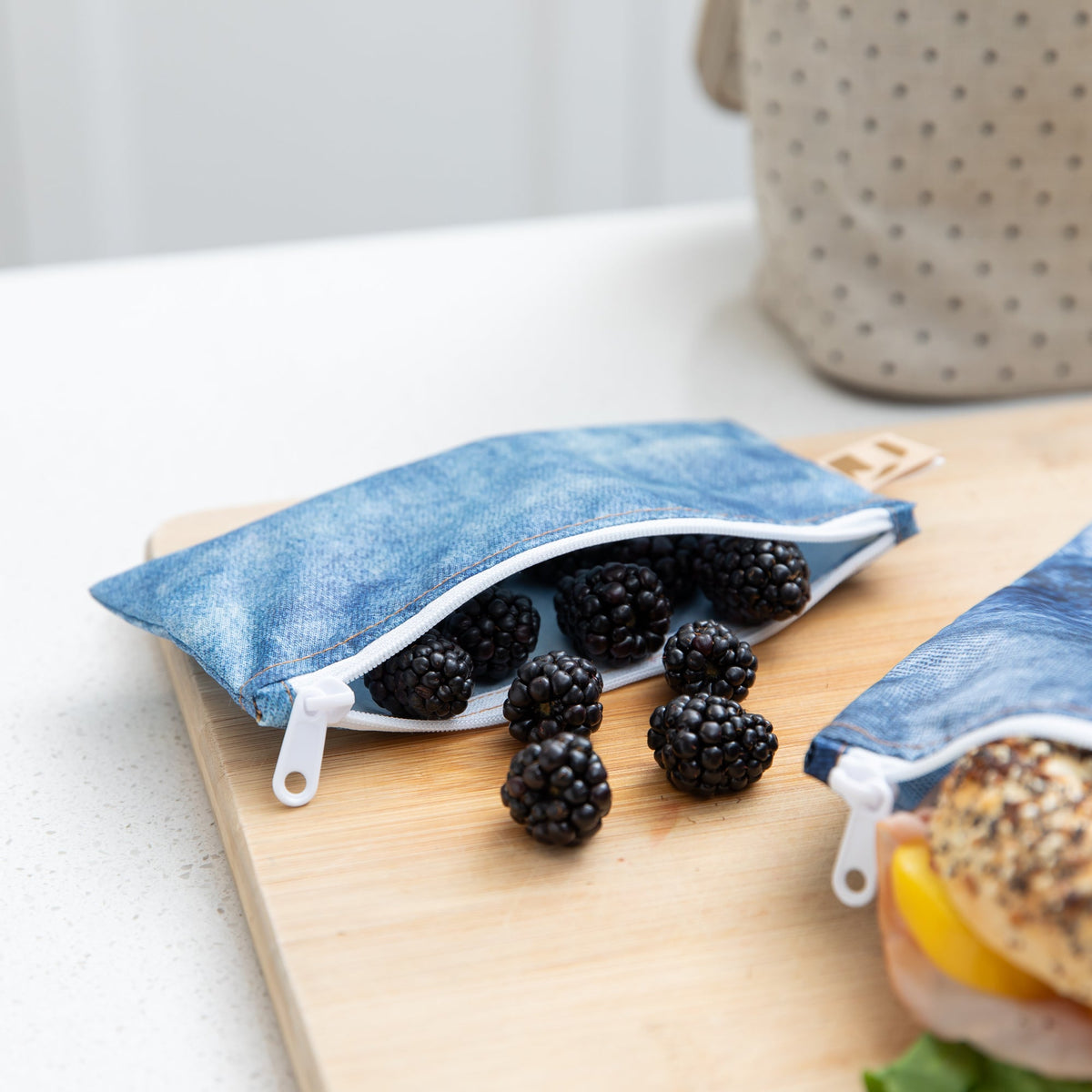Bumkins Smart Buy | Reusable Snack Bag 4 Pack: Denim On Denim