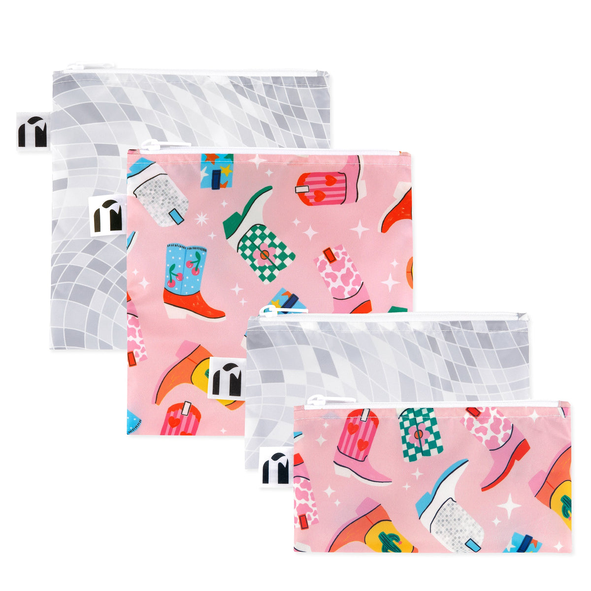 Bumkins Trusted | Reusable Snack Bag 4 Pack: Disco Boots