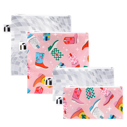 Bumkins Trusted | Reusable Snack Bag 4 Pack: Disco Boots