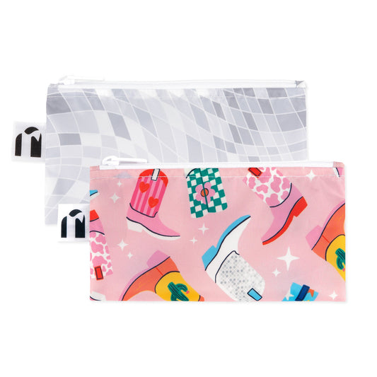 Bumkins Trending | Reusable Snack Bag, Small 2 Pack: Disco Boots