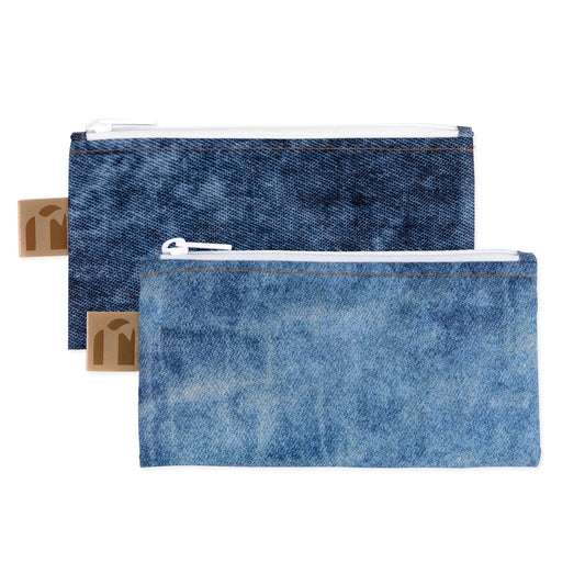 Bumkins Classic | Reusable Snack Bag, Small 2 Pack: Denim on Denim
