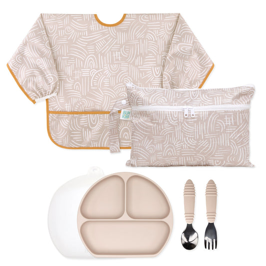 Bumkins Smart Buy | On-The-Go Mealtime 6-Piece Set: Wander + Sand