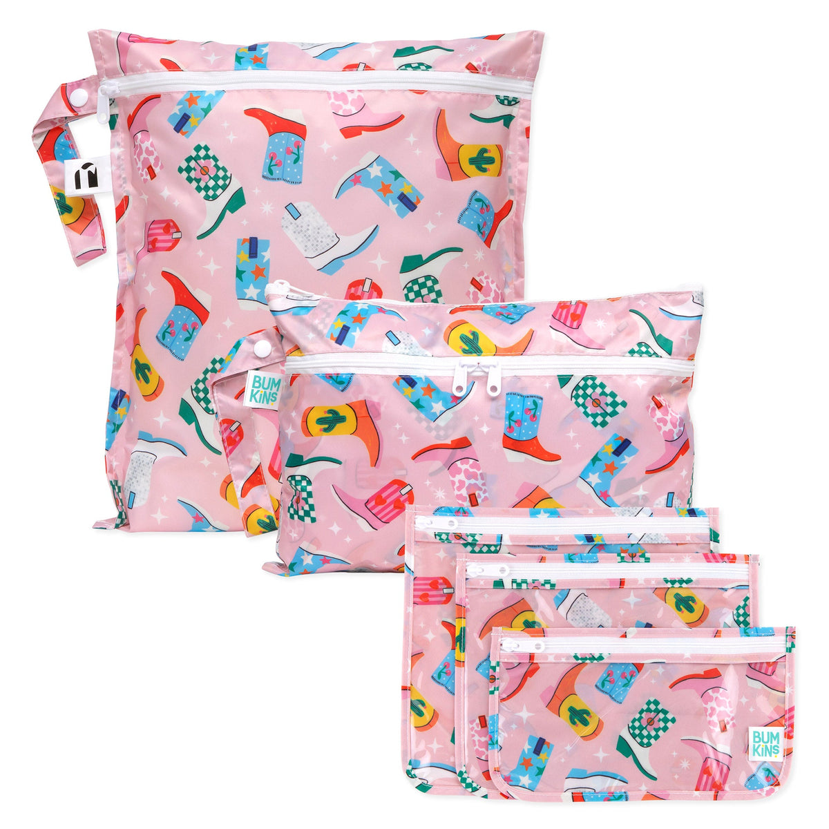 Bumkins Special Offer | Boots Print 5-Piece Travel Set for Women, Waterproof
