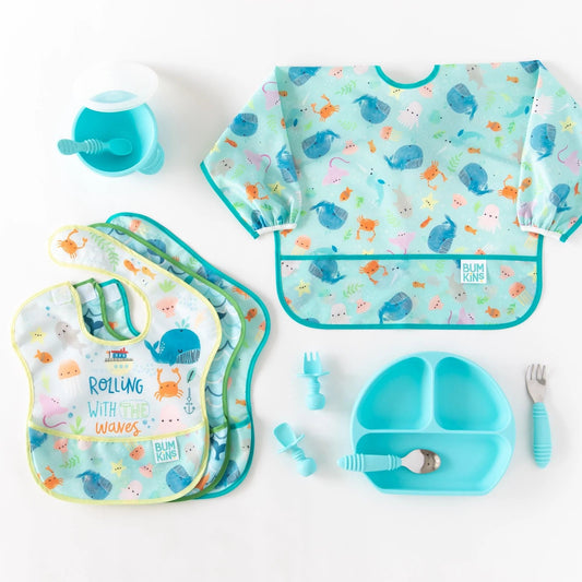 Bumkins Customer Favorite | Ultimate Self-Feeding Gift Set For Little Ocean Lovers
