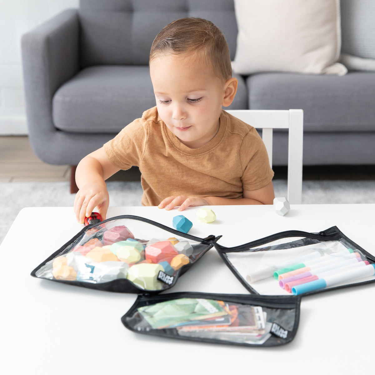 Bumkins Value | Black Check 4-Piece Bag Set, Wet Bag + TSA Travel Bags