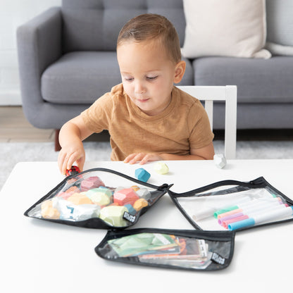 Bumkins Value | Black Check 4-Piece Bag Set, Wet Bag + TSA Travel Bags