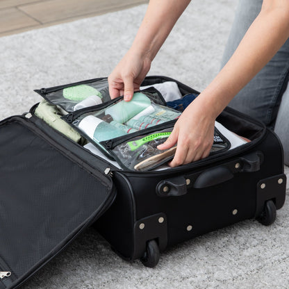 Bumkins Value | Black Check 4-Piece Bag Set, Wet Bag + TSA Travel Bags