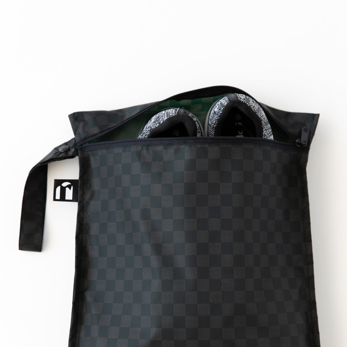 Bumkins Best Seller | Black Check Print Travel 5pc Set, Wet Bag, Clutch, TSA Bags