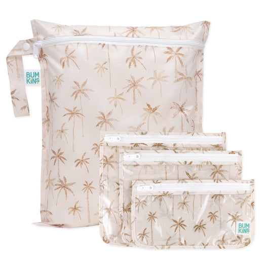 Bumkins Everyday | Palm Print Wet Bag + TSA-Friendly Travel Bags, Lightweight