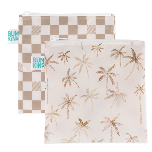 Bumkins Best Price | Reusable Snack Bag, Large 2 Pack: Palm Check