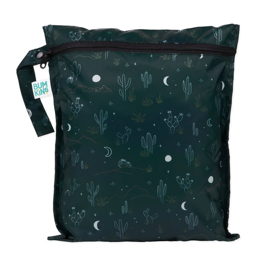 Bumkins Smart Buy | Waterproof Storage Wet Bag for On-the-Go, Starry Cactus Print