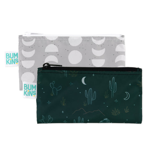 Bumkins Customer Favorite | Desert Night Food-Safe, Small Reusable Snack Bag 2 Pack