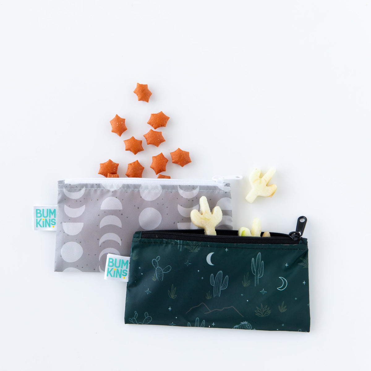 Bumkins Customer Favorite | Desert Night Food-Safe, Small Reusable Snack Bag 2 Pack