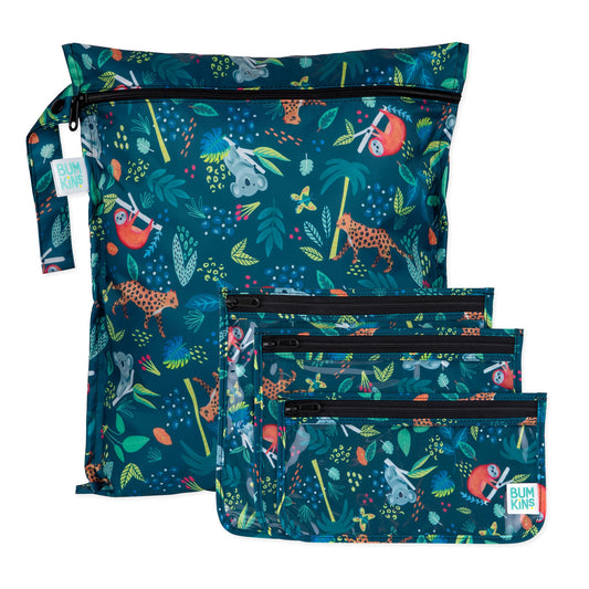 Bumkins Featured | Jungle Animals Print Bags for Travel, On-the-Go, Waterproof