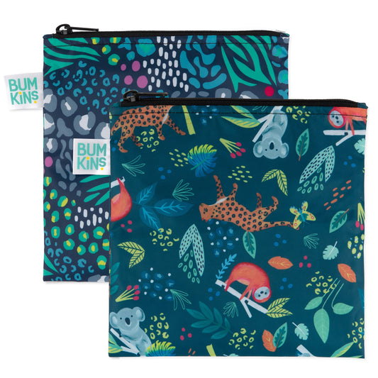 Bumkins Great Value | Animal Print Reusable Snack Bag Duo, Cute & Eco-Friendly!