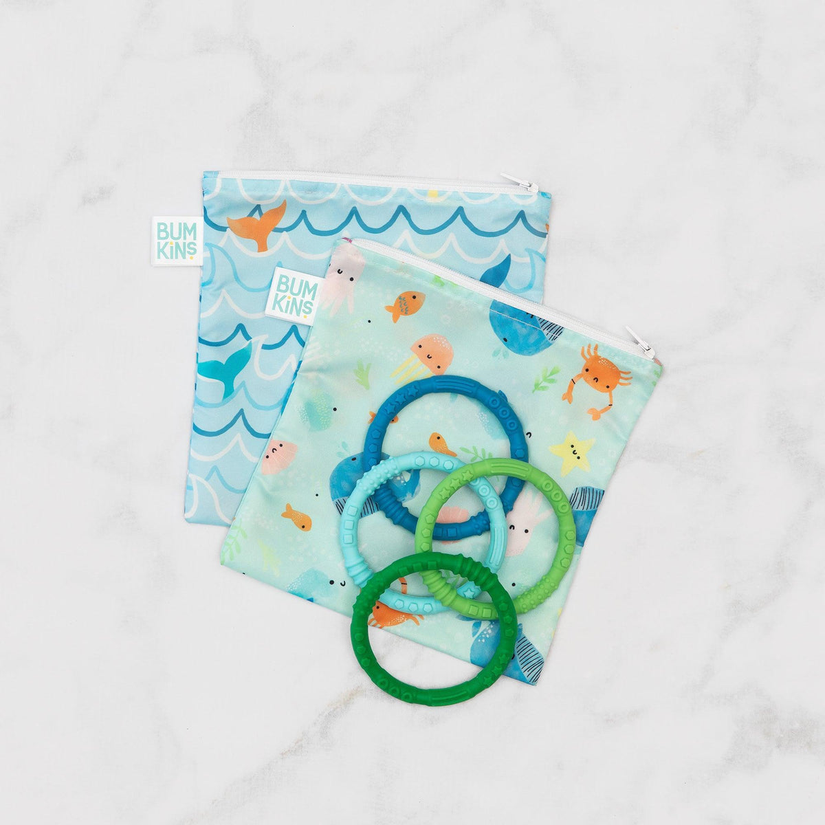 Bumkins Essential | Under The Sea Eco-Friendly Reusable Snack Bag Set