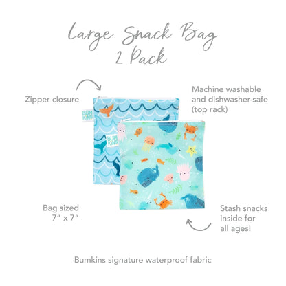 Bumkins Essential | Under The Sea Eco-Friendly Reusable Snack Bag Set