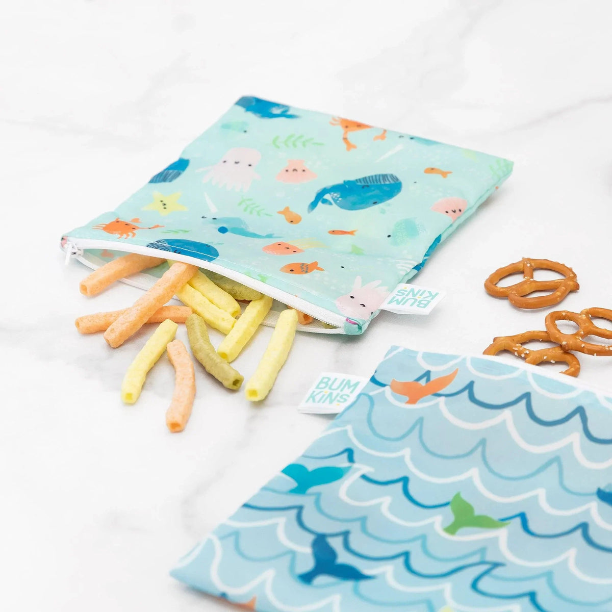 Bumkins Essential | Under The Sea Eco-Friendly Reusable Snack Bag Set