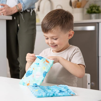 Bumkins Essential | Under The Sea Eco-Friendly Reusable Snack Bag Set