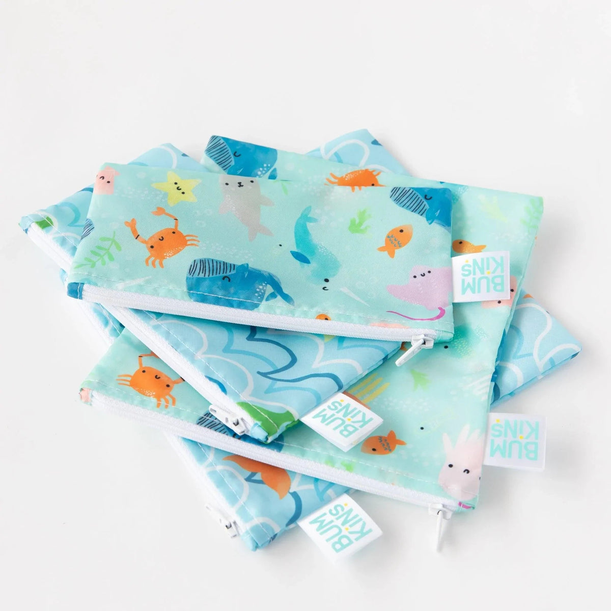 Bumkins Essential | Under The Sea Eco-Friendly Reusable Snack Bag Set