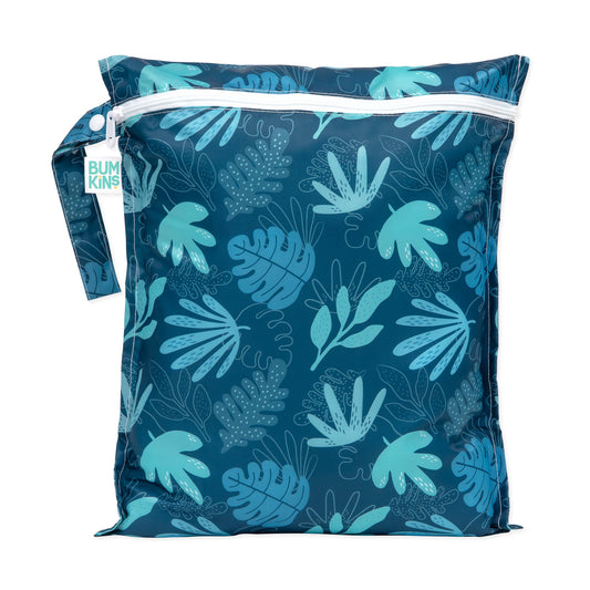 Bumkins Discount | Reusable Wet Bag, Travel Bag, Waterproof Fabric – Blue Tropic Baby