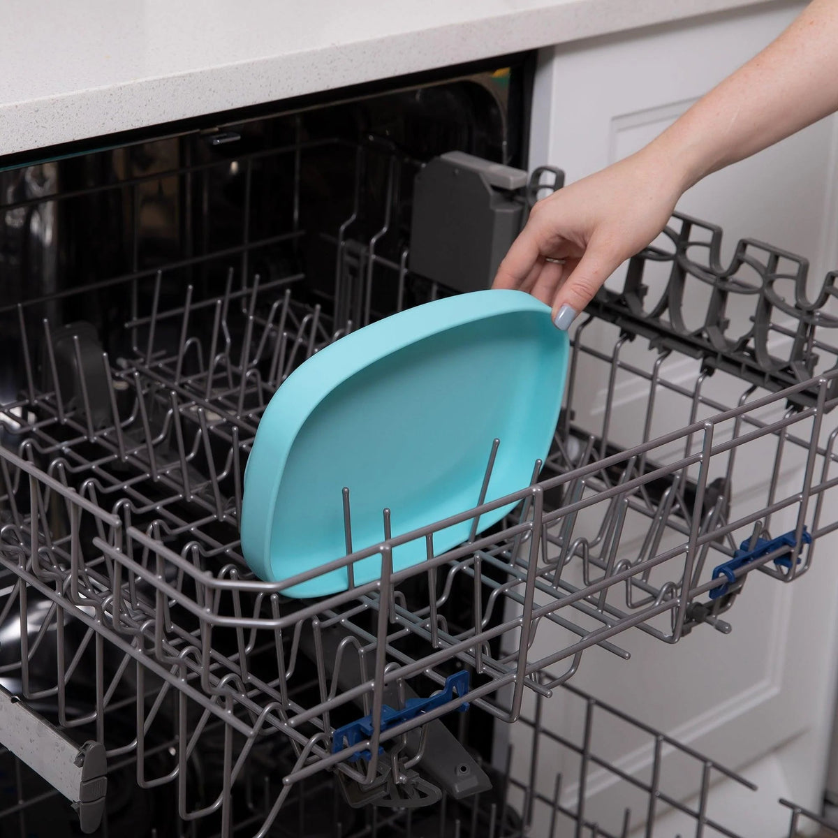 Bumkins Recommended | Non-Toxic Silicone Kids Plate For Growing Appetites in Blue