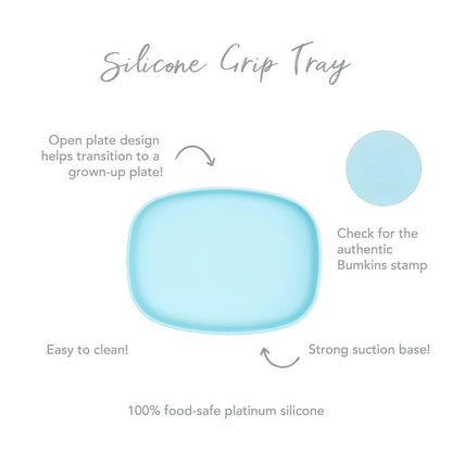 Bumkins Recommended | Non-Toxic Silicone Kids Plate For Growing Appetites in Blue