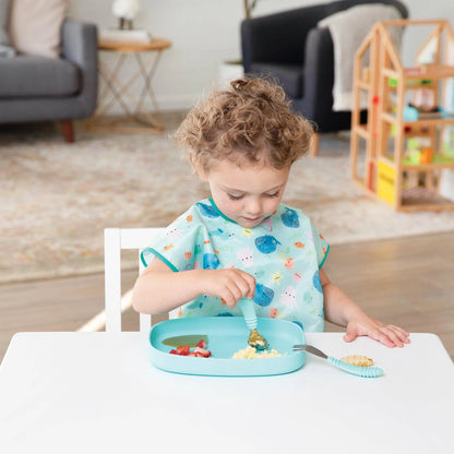 Bumkins Recommended | Non-Toxic Silicone Kids Plate For Growing Appetites in Blue