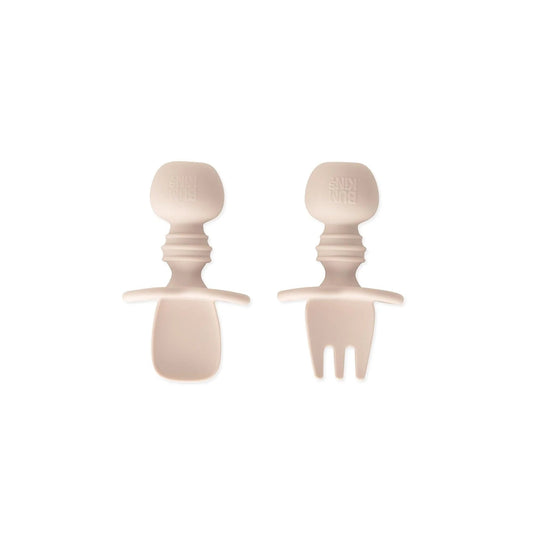 Bumkins Discount | Silicone Forks and Spoons For Teething Babies in Sand