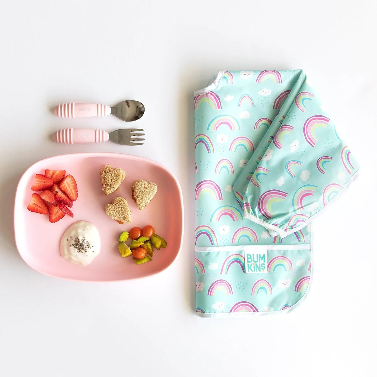 Bumkins Signature | Pink Eco-Friendly Children's Dinnerware Suction Plate/Tray